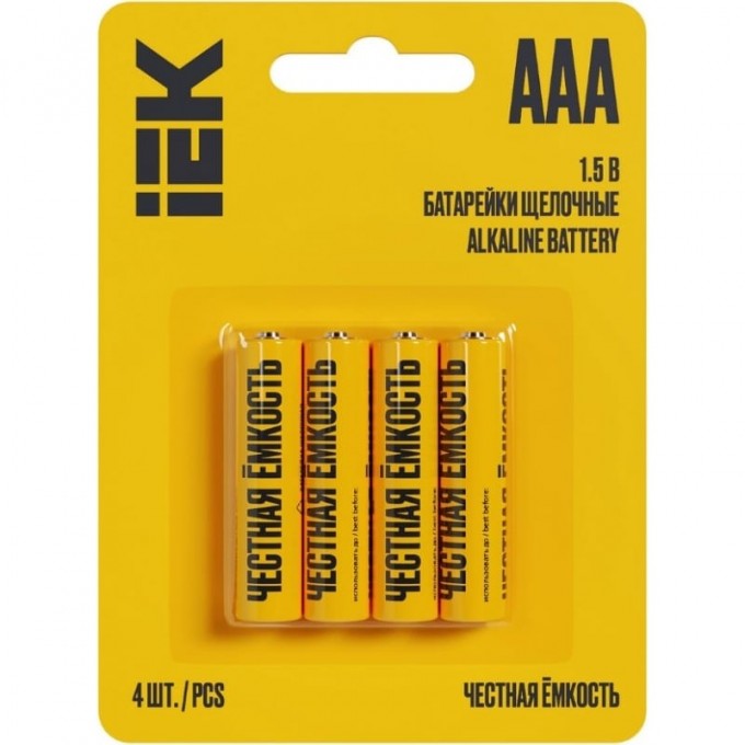 Батарейка щелочая IEK Alkaline Optima LR03/AAA (4шт/блистер) ABT-LR03-OP-L04