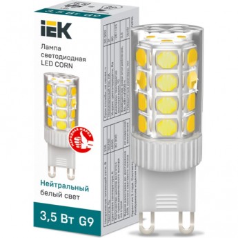 Лампа светодиодная IEK CORN капсула 3,5Вт 230В 4000К керамика G9 - LLE-CORN-4-230-40-G9